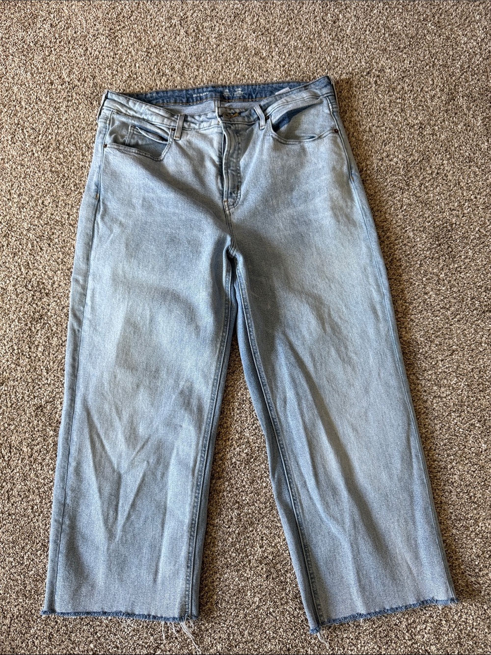 Old Navy Light Blue Cropped Wide/Straight-Leg Jeans